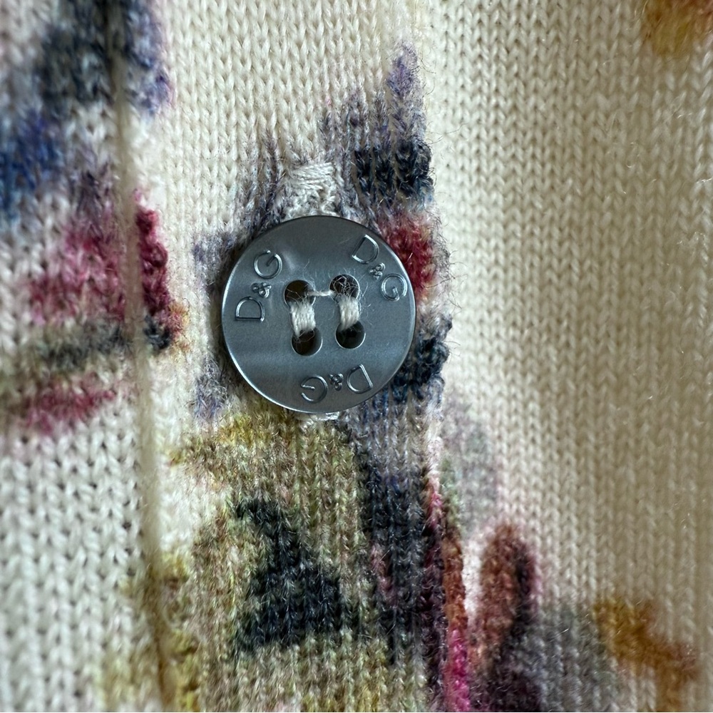 Dolce & Gabbana Long Wool Floral Cardigan - Picture 6 of 9
